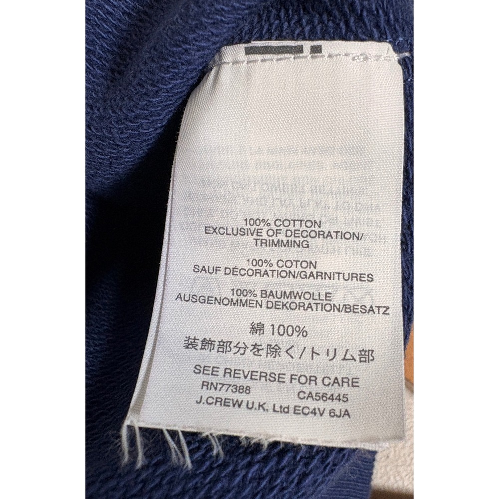 J.Crew Womens Blue Oui Non Beaded Embroidered Sweatshirt H1828 XS Cotton - Picture 4 of 5